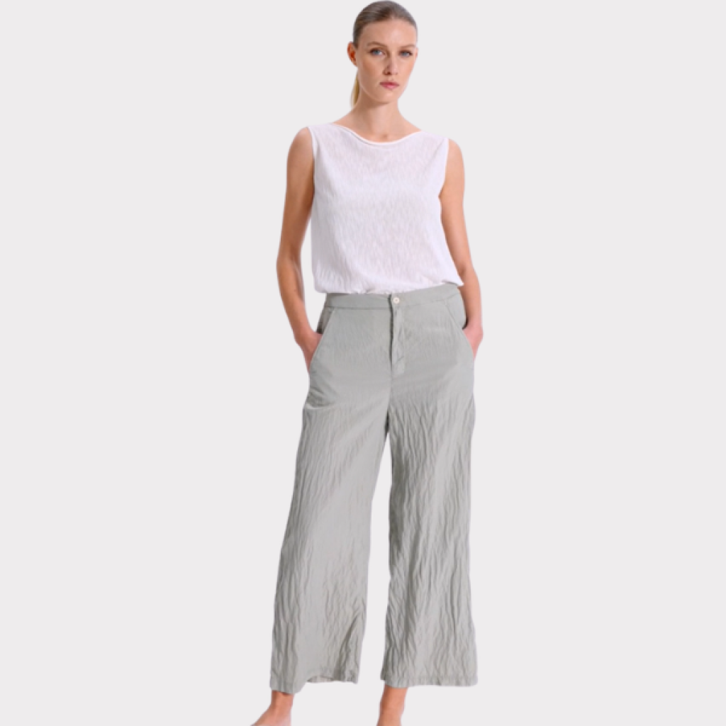Transit faded green silk blend pant 600 x 600