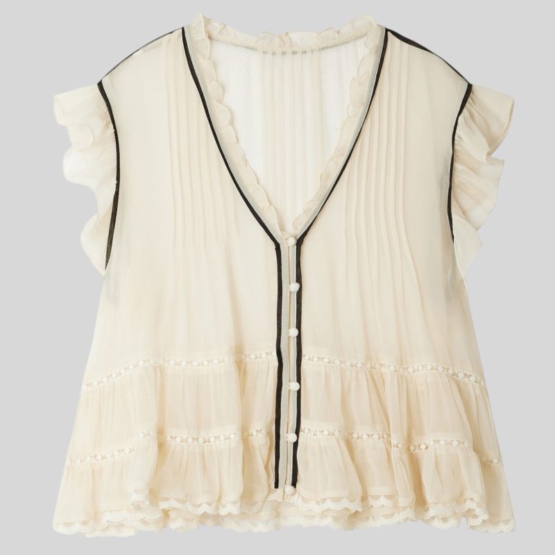 mes demoiselles bolly top ecru