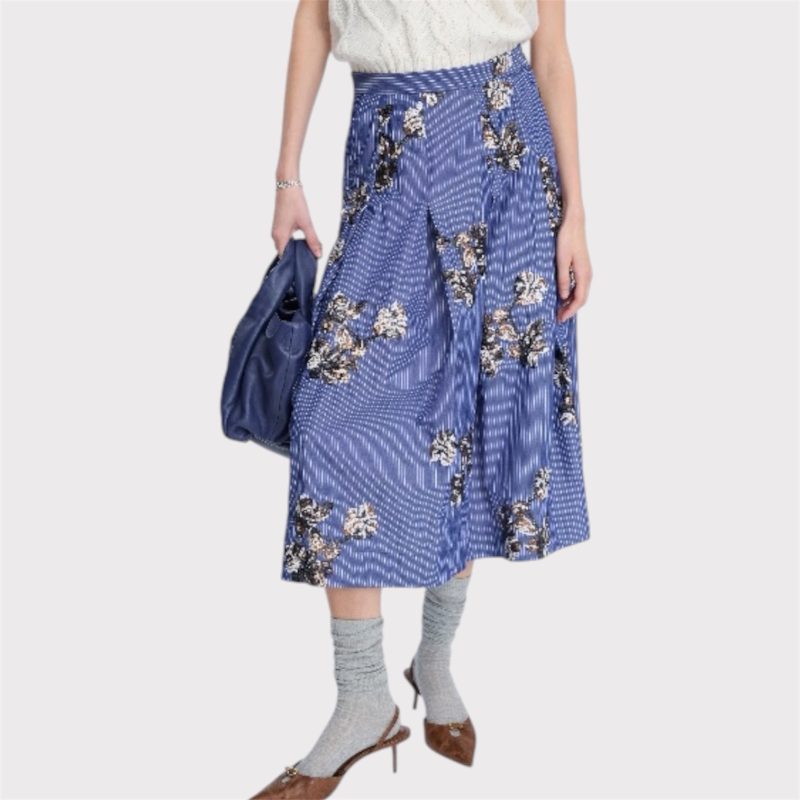 munthe nukkia skirt stripe navy