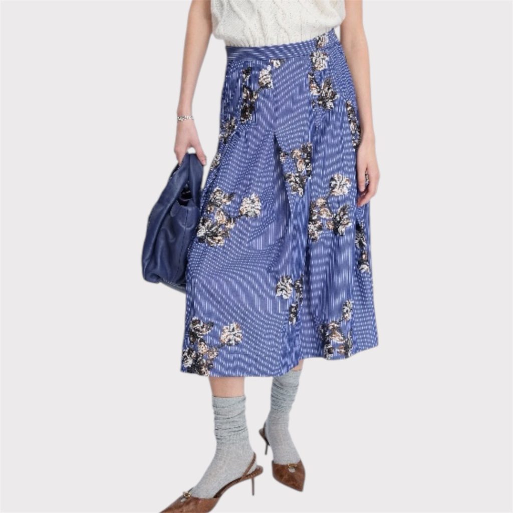 munthe nukkia skirt stripe navy