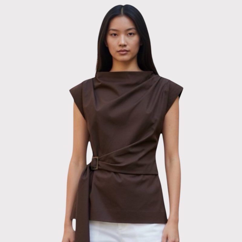 marella poplin top mocca
